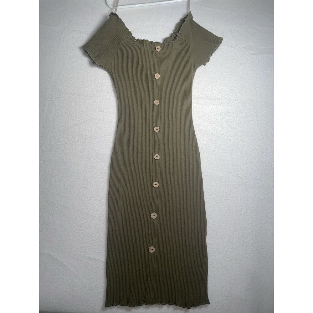 Derek Heart Womens Medium Green Bodycon Dress Sz M Y2K Boho Festival Stretch